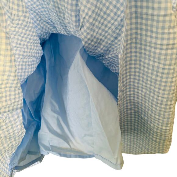 Sandy Liang Blue Gingham Mini Dress sz Small - Picture 9 of 10